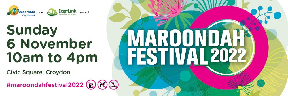 Maroondah Festival 2022 panel advert Civic Square
